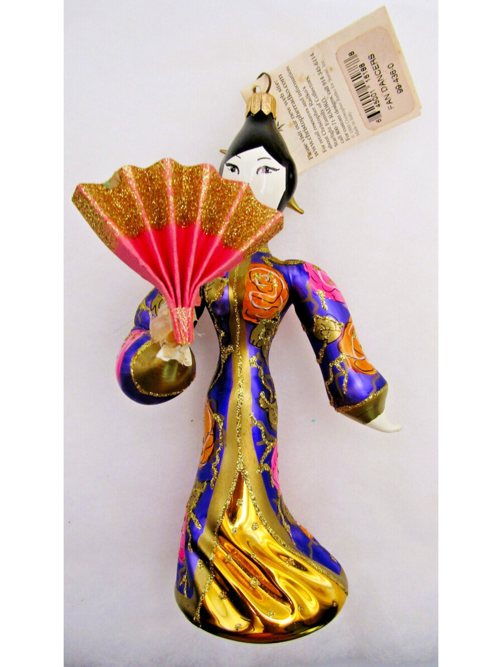 Christopher Radko 1999 Fan Dancers Ornament Original Tag and Original Box
